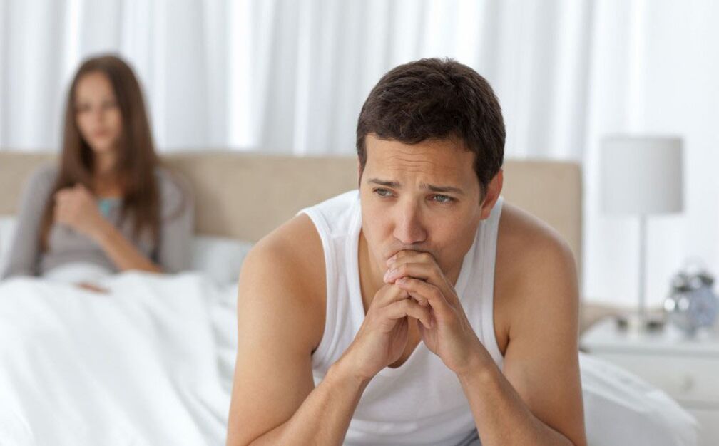 Poca potencia en hombres con prostatitis.