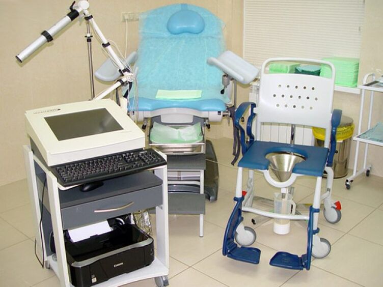 Equipo para realizar exámenes urodinámicos en caso de sospecha de prostatitis.